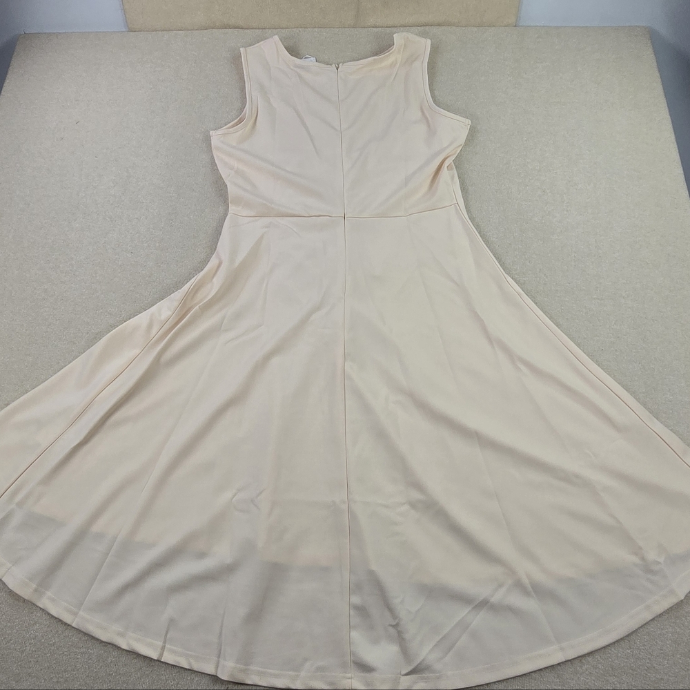DRESSTELLS Women’s Ruched A-Line High Low Cocktail Dress Biege/off White L NWT